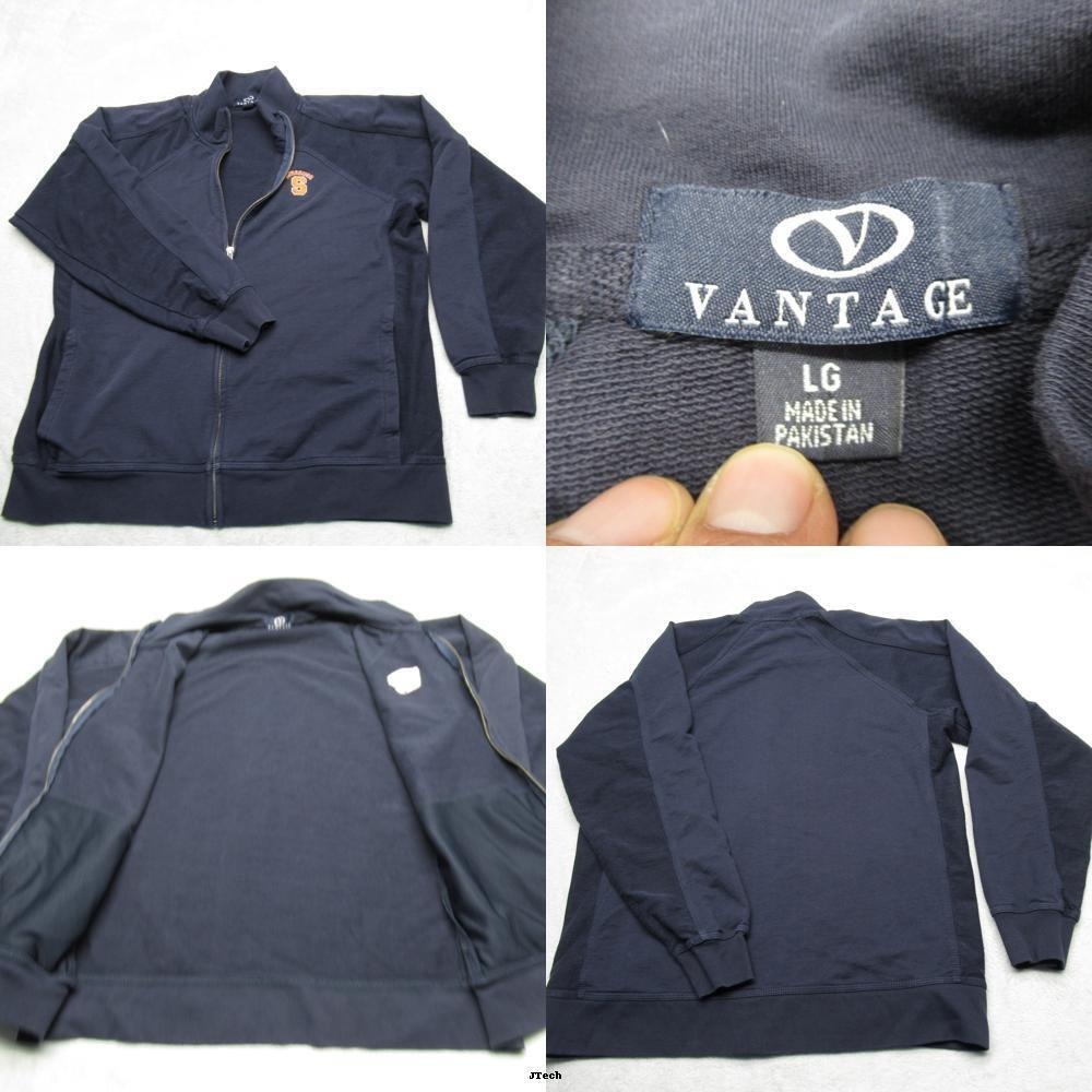 Syracuse University Jacket Mens Large Vantage Blue Pockets Full Zip Bomber